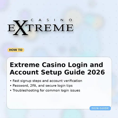 Extreme Casino Login Account Setup Interface